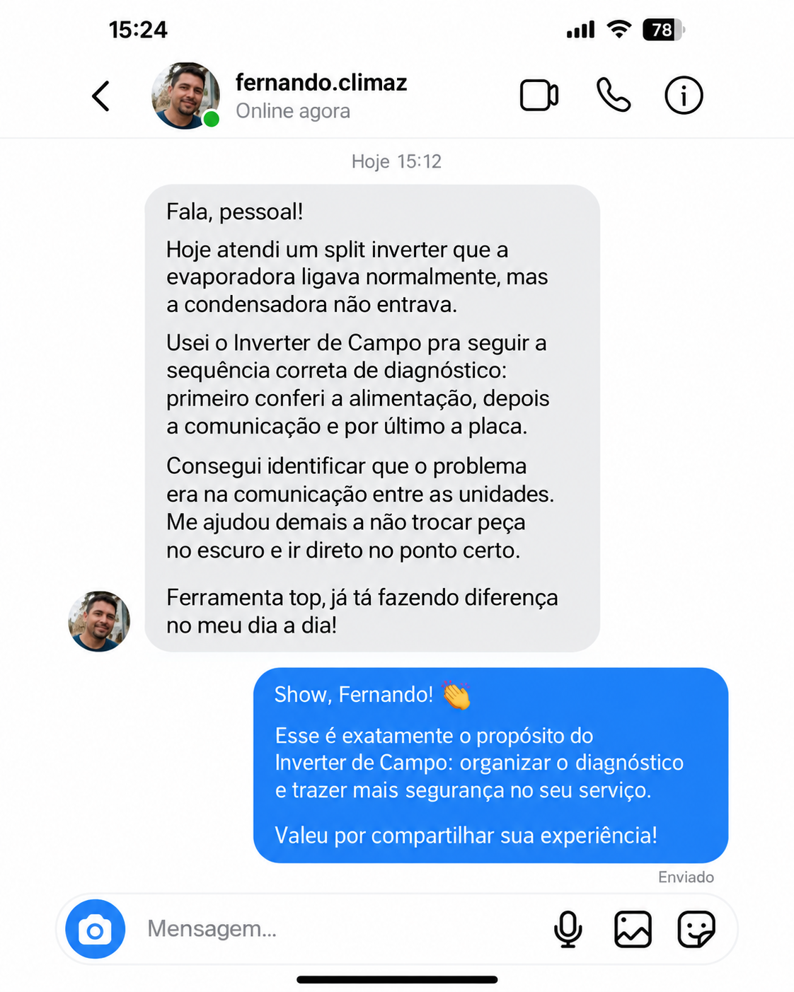 Depoimento de cliente